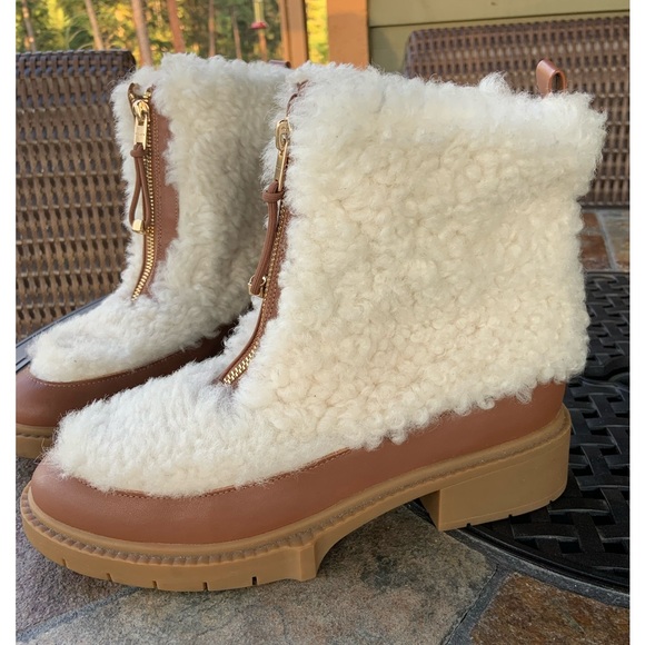 COACH *Leona* Leather & Shearling Boots - Picture 2 of 11